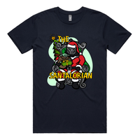 S / Navy / Large Front Design The Santalorian 👽🎅 - Men's T Shirt