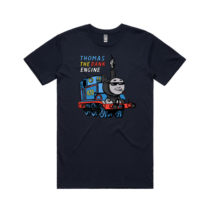 S / Navy / Large Front Design Thomas The Dank Engine 🚂 - Men's T Shirt