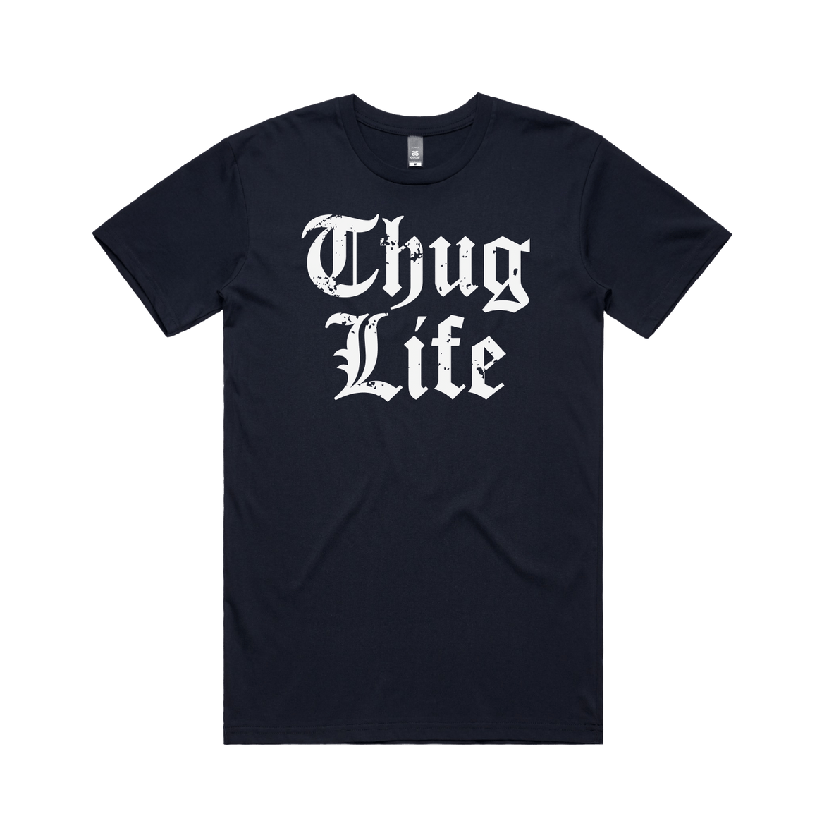 S / Navy / Large Front Design Thug Life 🖕🏾 - Men's T Shirt