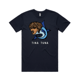 S / Navy / Large Front Design Tina Tuna 🐟 - Men's T Shirt
