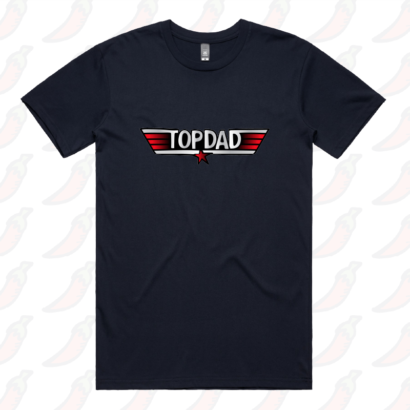 S / Navy / Large Front Design Top Dad 🕶️ - Men's T Shirt
