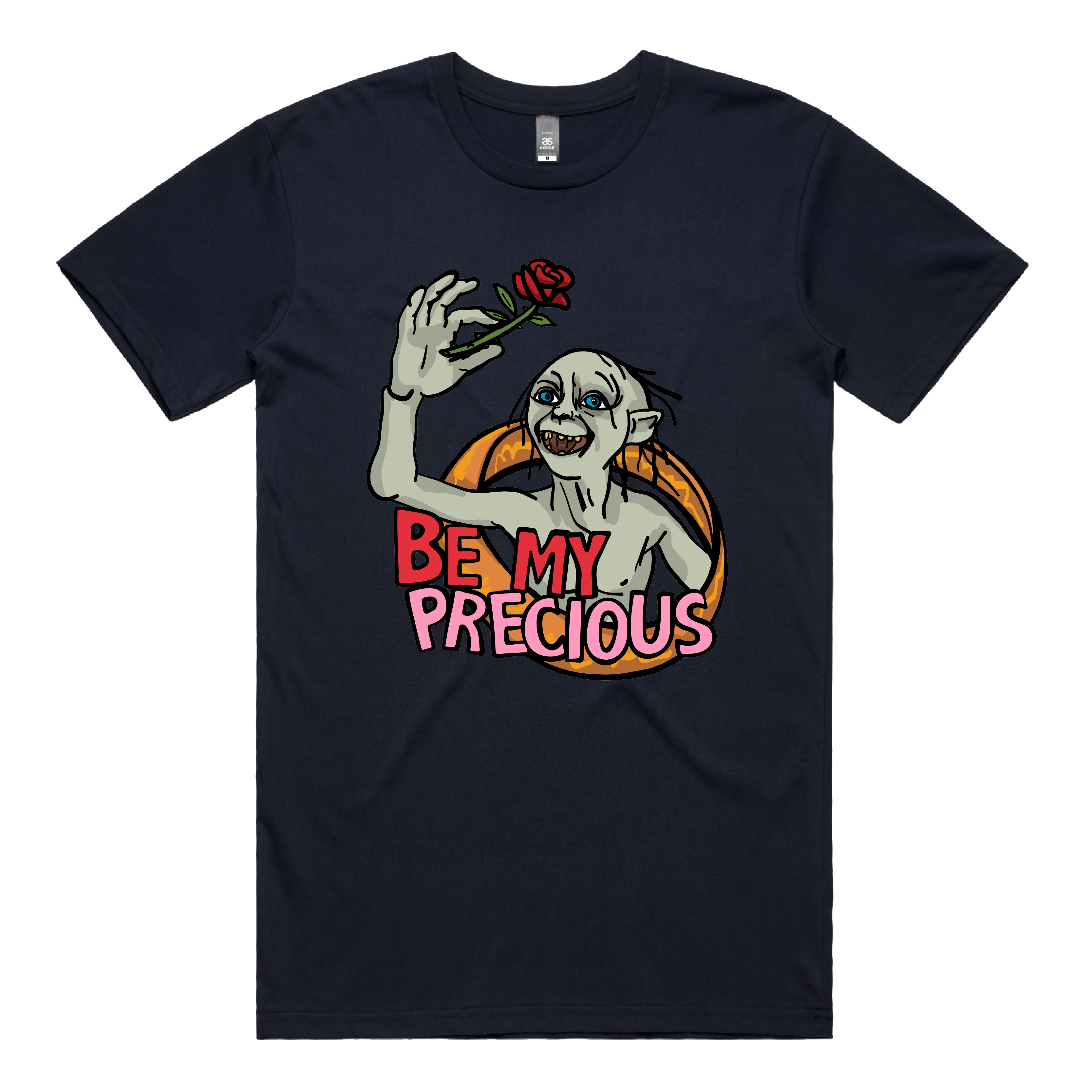 S / Navy / Large Front Design Valentines Precious 🌹 – Men's T Shirt