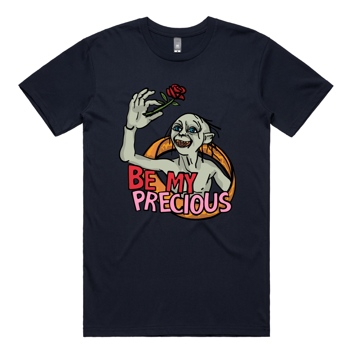 S / Navy / Large Front Design Valentines Precious 🌹 – Men's T Shirt