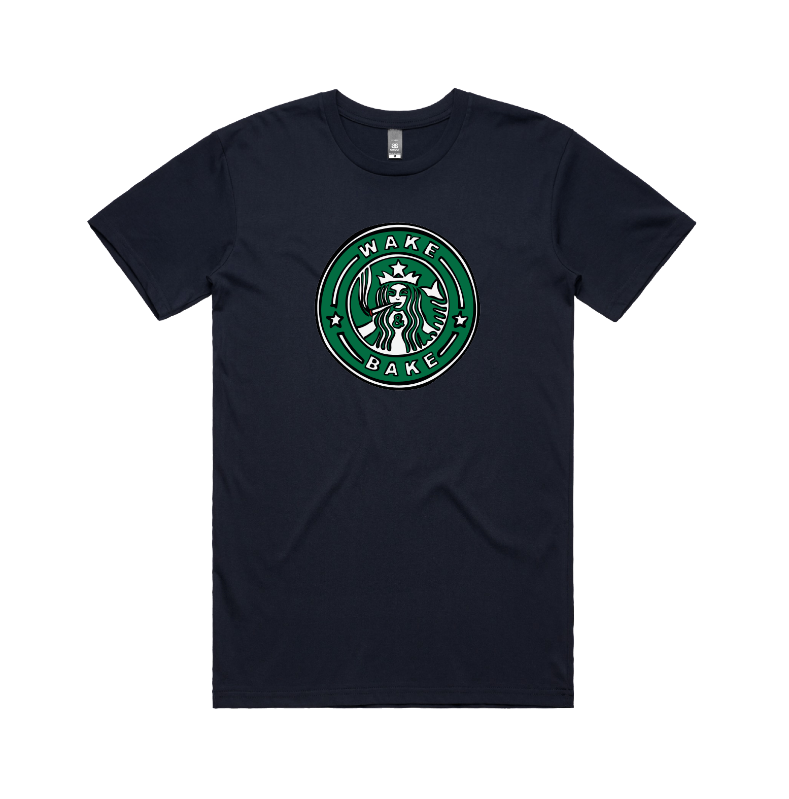 S / Navy / Large Front Design Wake & Bake 🚬 - Men's T Shirt