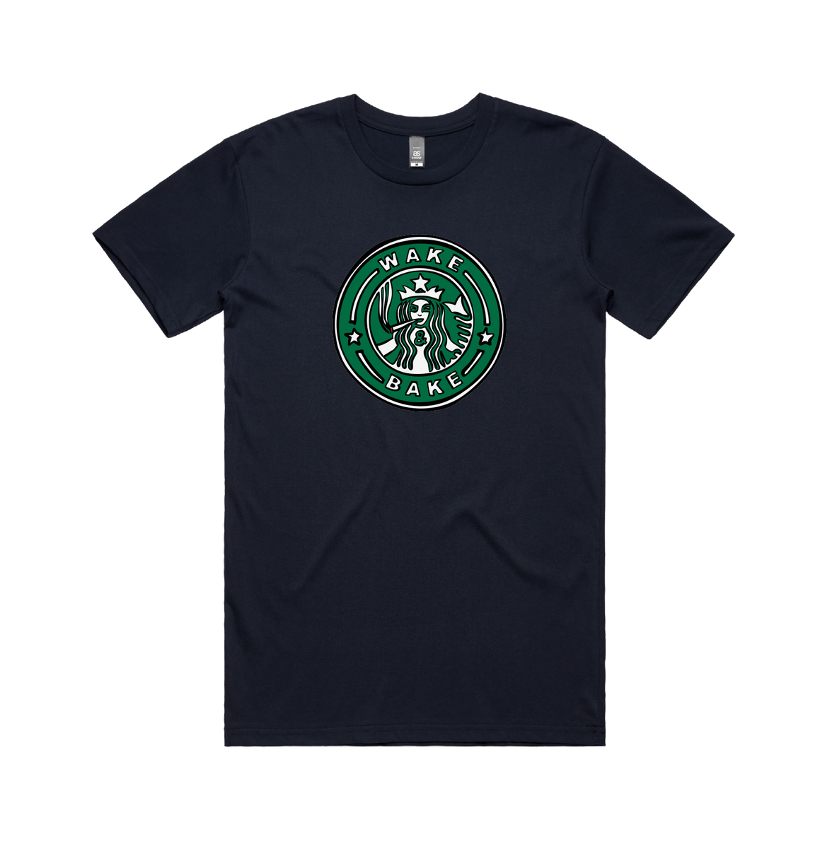 S / Navy / Large Front Design Wake & Bake 🚬 - Men's T Shirt