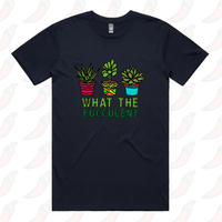 S / Navy / Large Front Design What The Fucculent 🌵 – Men's T Shirt