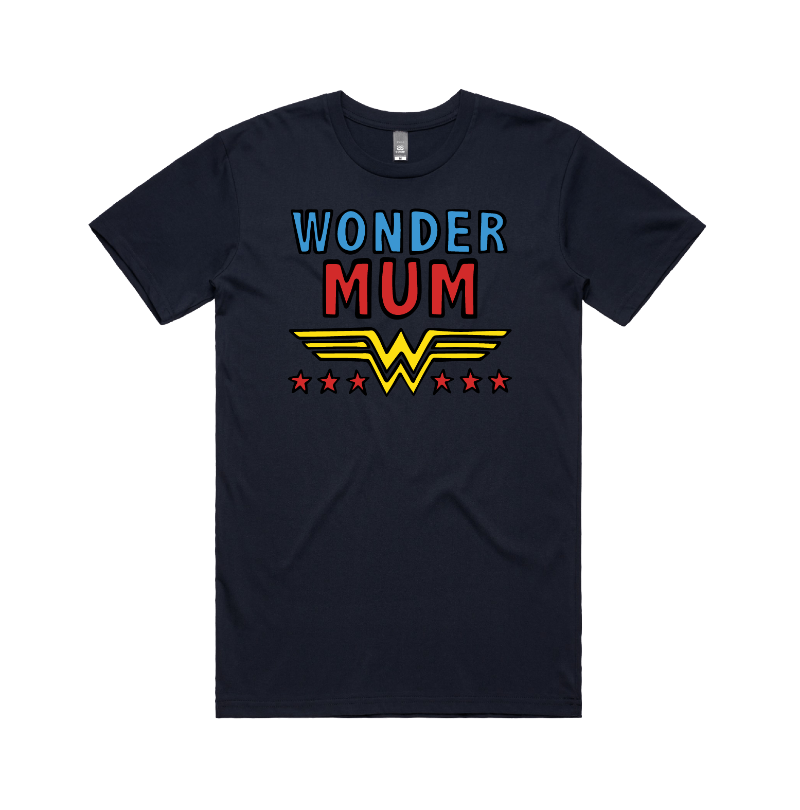 S / Navy / Large Front Design Wondermum 🦸‍♀️ - Men's (Unisex) T Shirt