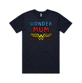 S / Navy / Large Front Design Wondermum 🦸‍♀️ - Men's (Unisex) T Shirt