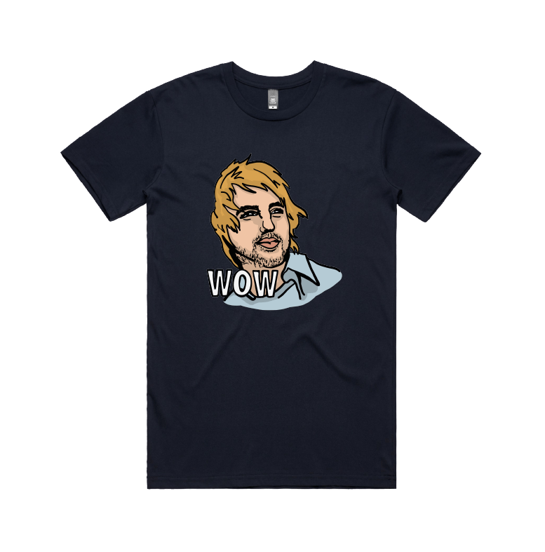 S / Navy / Large Front Design Wow 😲 - Men's T Shirt