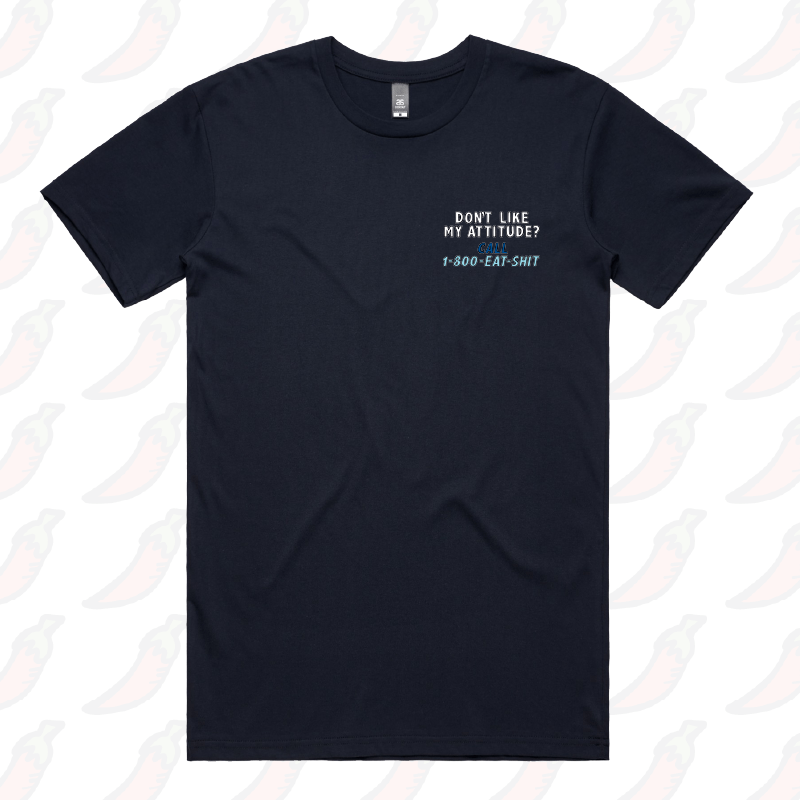 S / Navy / Small Front Design Attitude ☎️ - Men's T Shirt