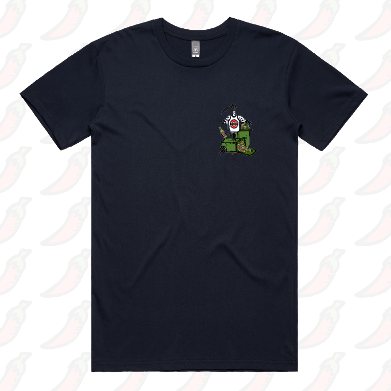 S / Navy / Small Front Design Bali Bin Chicken 🗑️ - Men's T Shirt