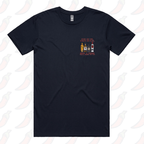 S / Navy / Small Front Design Boozy Date Night 🍸 - Men's T Shirt