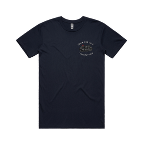 S / Navy / Small Front Design Casting Couch 📹 - Men's T Shirt