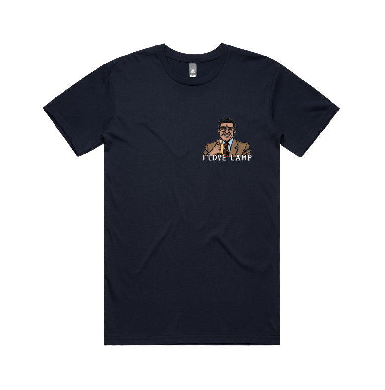 S / Navy / Small Front Design I Love Lamp ❤️ - Men's T Shirt