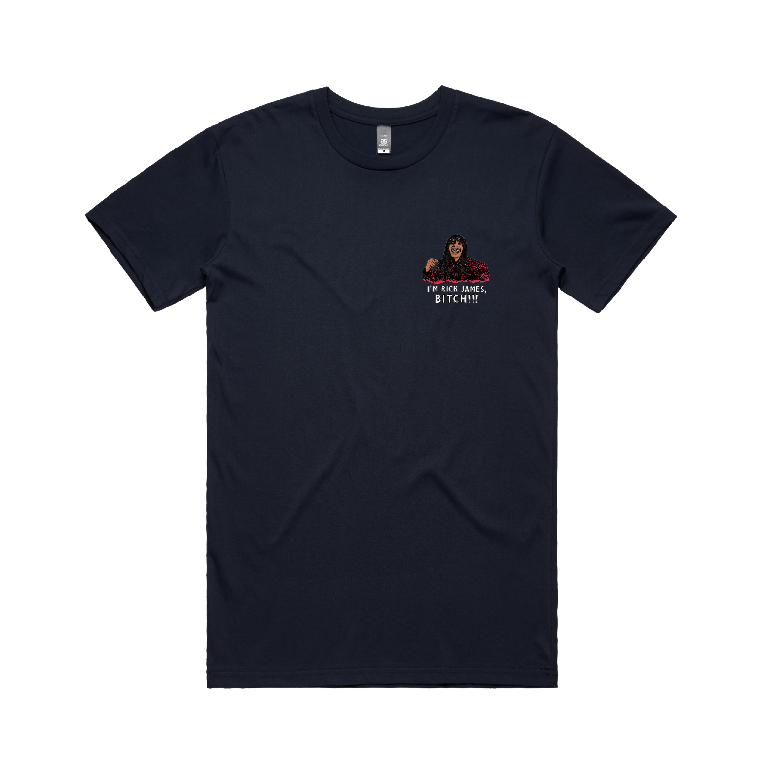 S / Navy / Small Front Design I'm Rick James ✋🏾 - Men's T Shirt