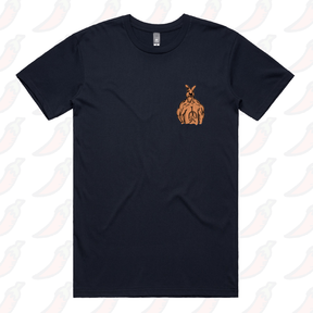 S / Navy / Small Front Design Jacked Kangaroo 🦘 - Men's T Shirt