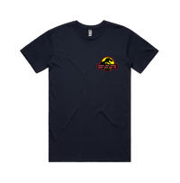 S / Navy / Small Front Design Jurassic Park Theme 🦕 - Men's T Shirt