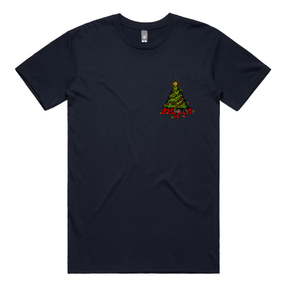 S / Navy / Small Front Design Let’s Get Lit 🎄💡 –  Men's T Shirt