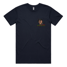 S / Navy / Small Front Design Merry Mother F**** Christmas 👨🏾‍🦲🎄- Men's T Shirt