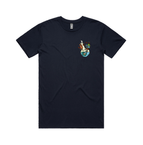S / Navy / Small Front Design Pokebong 🦎 - Men's T Shirt