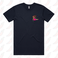 S / Navy / Small Front Design Shrimp on a Barbie 👜 - Men's T Shirt