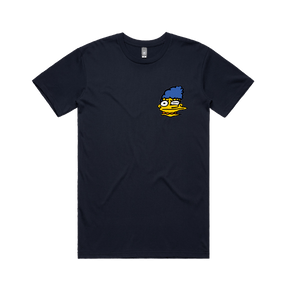 S / Navy / Small Front Design Smeared Marge 👕 - Men's T Shirt