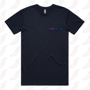 S / Navy / Small Front Design Straya 🐨 - Men's T Shirt