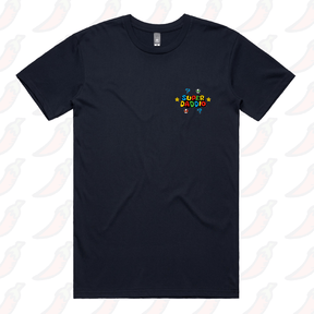 S / Navy / Small Front Design Super Daddio ⭐🍄 – Men's T Shirt