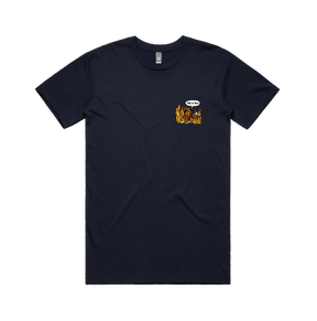 S / Navy / Small Front Design This Is Fine 🔥 - Men's T Shirt