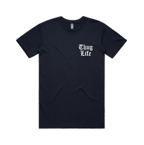 S / Navy / Small Front Design Thug Life 🖕🏾 - Men's T Shirt