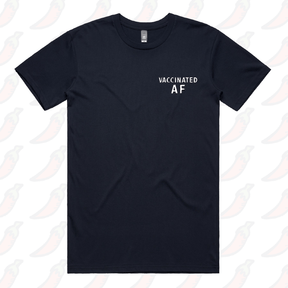 S / Navy / Small Front Design Vaccinated AF 💉 - Men's T Shirt