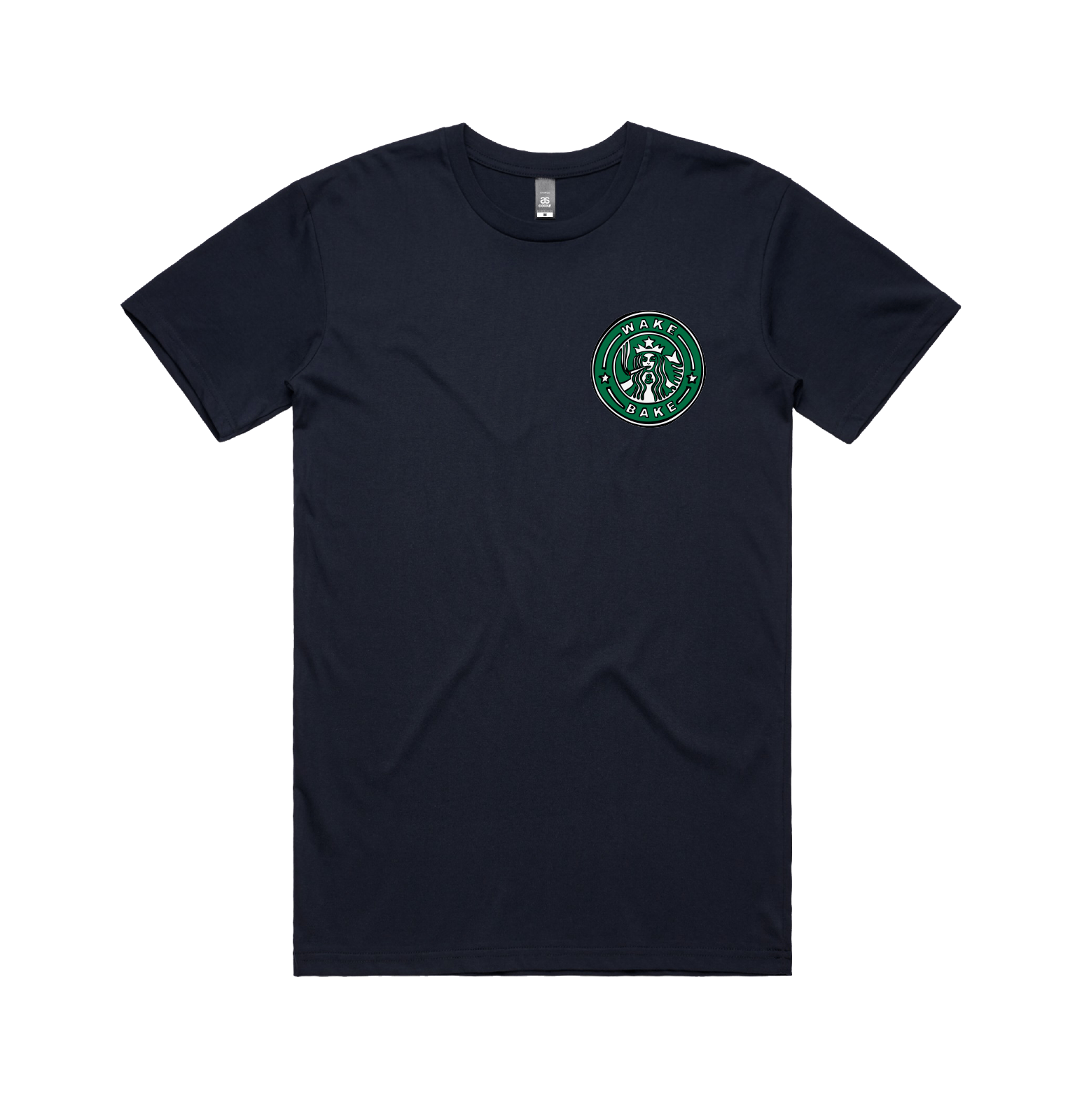 S / Navy / Small Front Design Wake & Bake 🚬 - Men's T Shirt