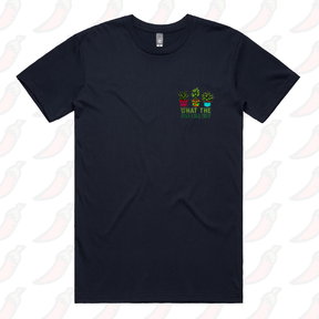 S / Navy / Small Front Design What The Fucculent 🌵 – Men's T Shirt