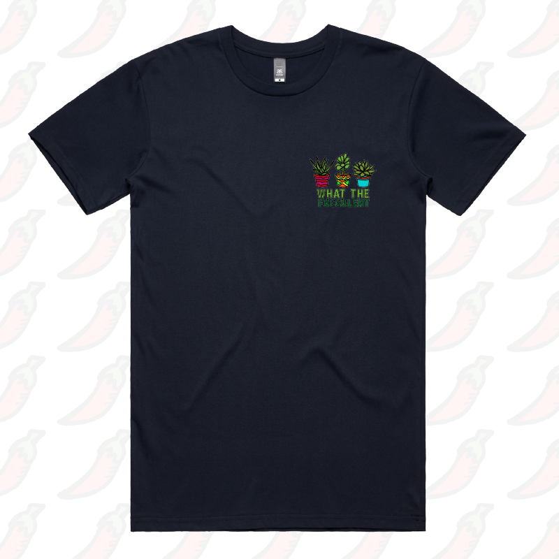 S / Navy / Small Front Design What The Fucculent 🌵 – Men's T Shirt
