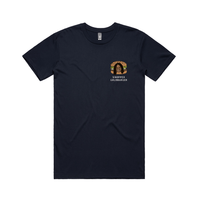 S / Navy / Small Front Design Whopper Goldburger 🍔 - Men's T Shirt