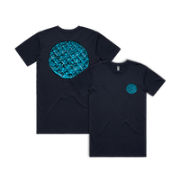 S / Navy / Small Front & Large Back Design Blue Waffle 🧇🤮 - Men's T Shirt