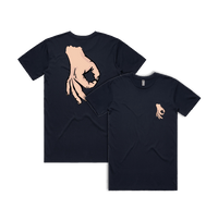 S / Navy / Small Front & Large Back Design Circle Game 👊 - Men's T Shirt