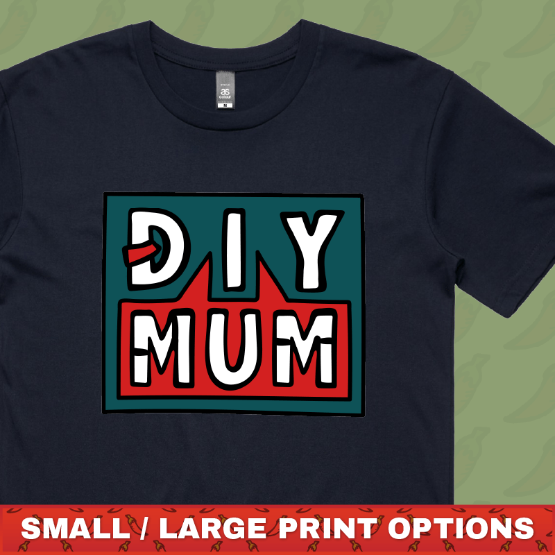 S / Navy / Small Front & Large Back Design DIY Mum 🔨 – Men's T Shirt