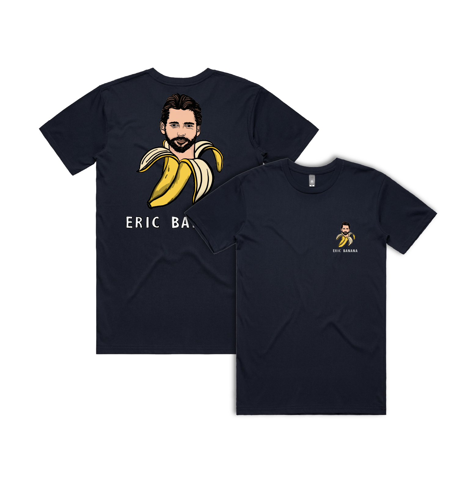 S / Navy / Small Front & Large Back Design Eric Banana 🍌 - Men's T Shirt