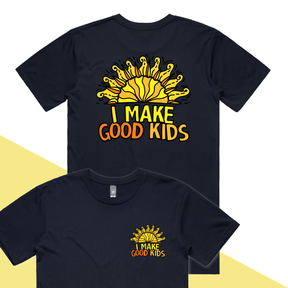 S / Navy / Small Front & Large Back Design I Make Good Kids 👩‍👧‍👦 - Men's T Shirt