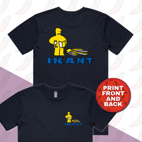 S / Navy / Small Front & Large Back Design IKant 🪛 – Men's T Shirt