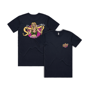 S / Navy / Small Front & Large Back Design It's Britney 🐍 - Men's T Shirt