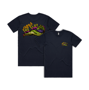 S / Navy / Small Front & Large Back Design Jabba The Slut ⛓️ - Men's T Shirt