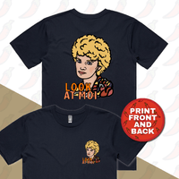 S / Navy / Small Front & Large Back Design Look At Moi 👁️👁️ - Men's T Shirt