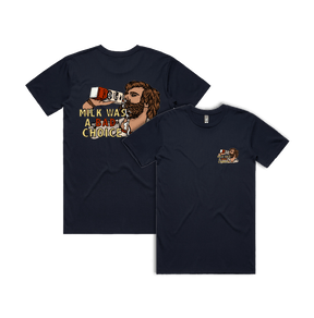 S / Navy / Small Front & Large Back Design Milk Was A Bad Choice 🥛 - Men's T Shirt