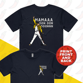 S / Navy / Small Front & Large Back Design Mummaaaaa 🎙️ - Men's T Shirt