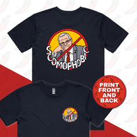S / Navy / Small Front & Large Back Design Scomophobic 🚫 - Men's T Shirt