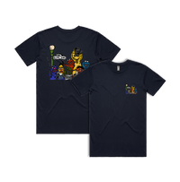S / Navy / Small Front & Large Back Design Sesame Gang 🥴 - Men's T Shirt