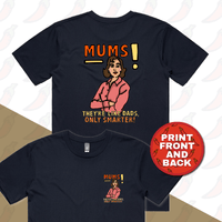 S / Navy / Small Front & Large Back Design Smart Mum 🧠 – Men's T Shirt