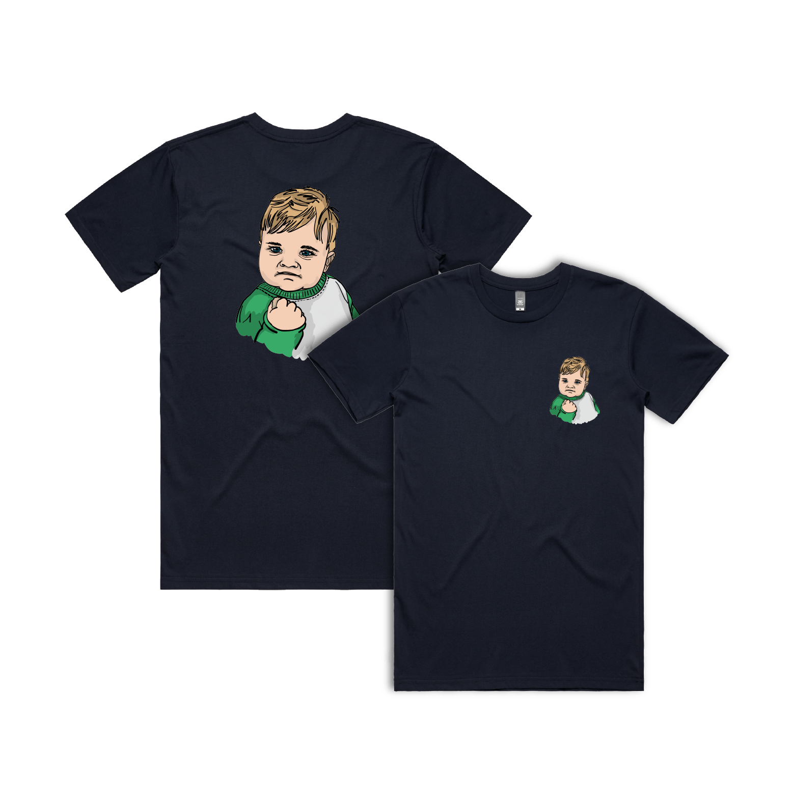 S / Navy / Small Front & Large Back Design Success Kid ✊ - Men's T Shirt